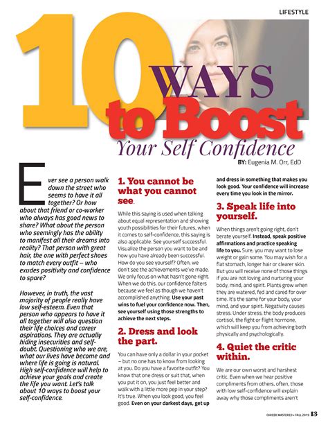 10 Ways To Boost Your Self Confidence Career Mastered