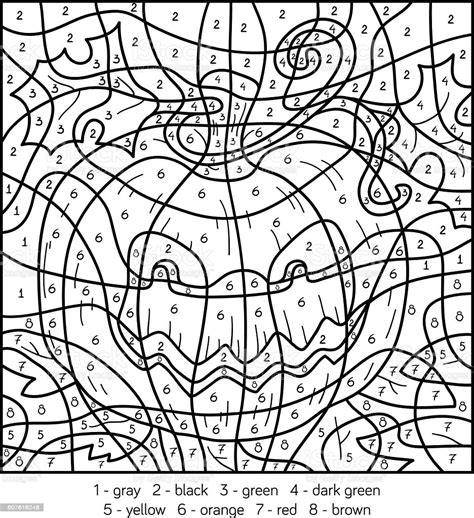 Dimensions brings you paint kits that are fun and quick to paint. Color By Number Halloween Pumpkin Stock Illustration ...