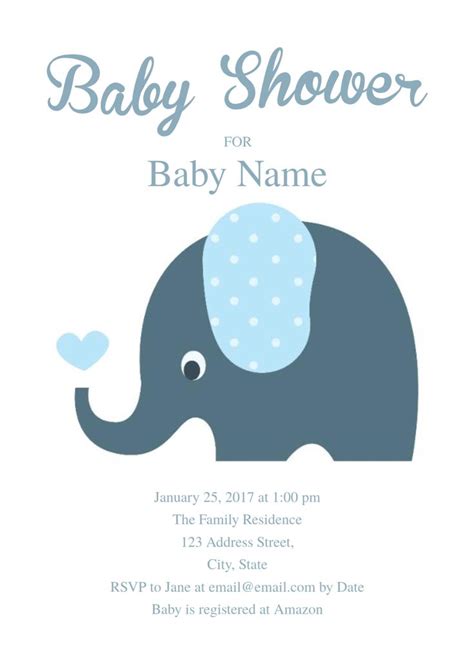 Our goal is you'll get this specific free printable baby shower invitation templates is certainly a good choice for you and enjoy something you're interested in. Cute Elephant Baby Shower Invitation Template | Free baby ...