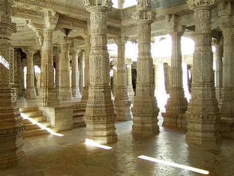 Jain Marble Temple Pillar Frescoes Ranakpur Pali District India