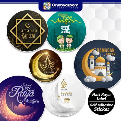 Hari Raya Sticker Label Ramadan Kareem Eid Mubarak Hari Raya