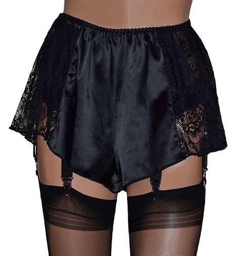 Hipster Shorts Lingerie Underwear Luxury Satin French Knickers Deep Lace Decoration Size
