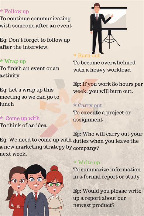 40 Useful Phrasal Verbs For Business And Work In English Esl Buzz