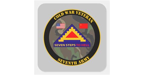Cold War Veteran 7th Army Seven Steps To Hell Square Sticker