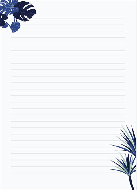 Blue Tropical Worksheet Goodnotes Etsy España Folha De Caderno