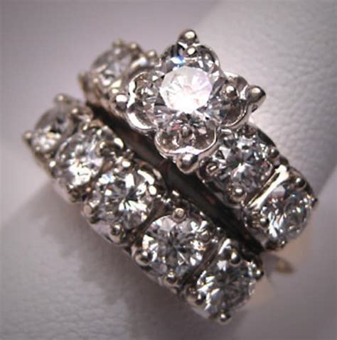 Items Similar To Antique Wedding Ring Set Vintage Diamond Art Deco Wt