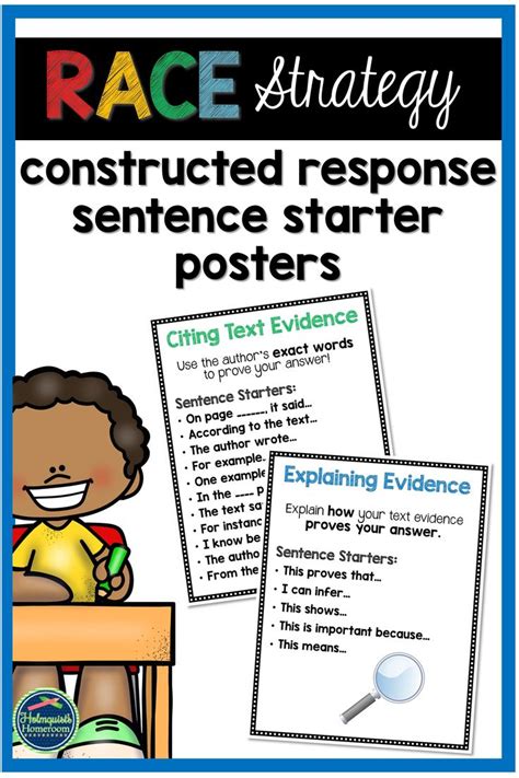 RACE Constructed Response Sentence Starter Posters | Sentence starters