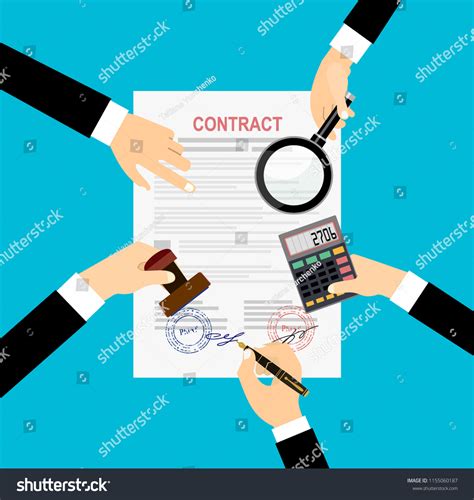 Preparing Business Contracts Vector Image Stock Vector Royalty Free