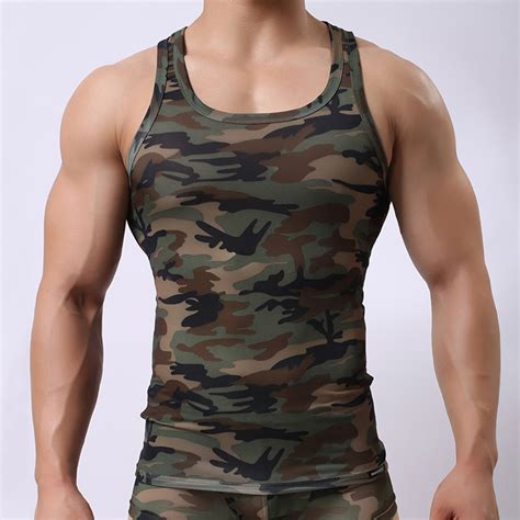 Aliexpress Com Buy Men Tank Top Army Camo Undershirt Mens