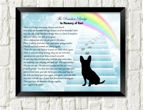 Dog Breed Memorial Poem Rainbow Bridge Unframed Stairway To Heaven Art
