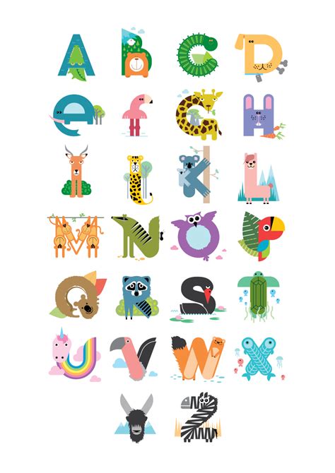 Animal Alphabet Clipart Uppercase Letters Images
