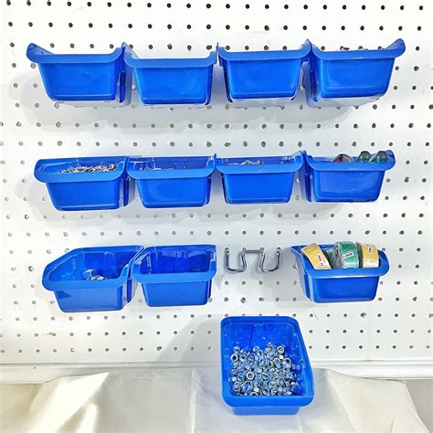 Buy Removable Pegboard Bins With Hooks 12 Peg Board Wall Mounted Storage Bins For Garage