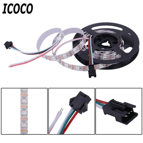 Icoco 1m 60led Ws2812b 5050 Rgb Led Strip Light Waterproof Addressable