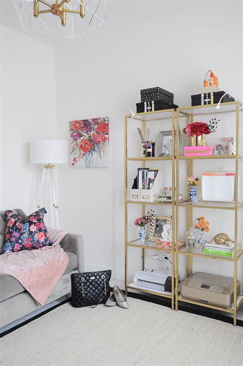 Bright White And Gold Home Office Reveal Apartment