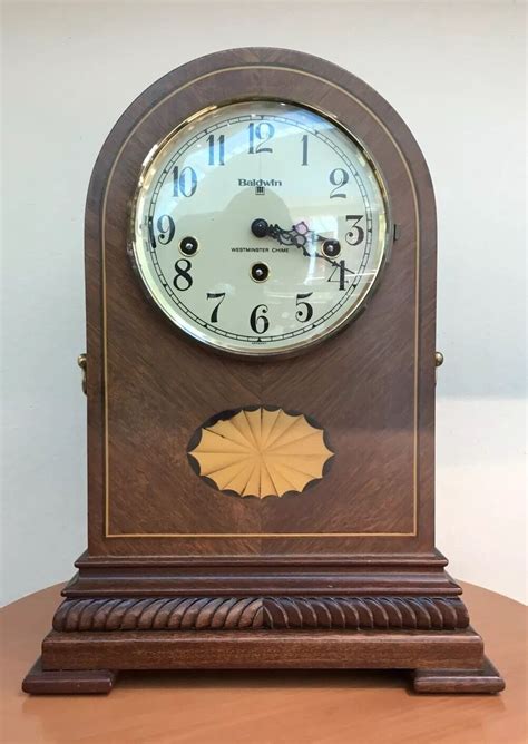 Baldwin 8 Day Westminster Chime Mantel Clock With Beautiful Wood Inlays