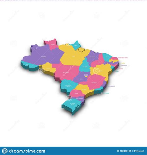 Brazil Political Map Low Detailed Vector Illustration CartoonDealer Com