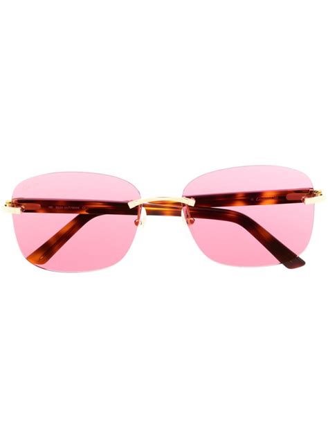 Cartier C Décor Rimless Rectangular Frame Sunglasses What’s On The Star