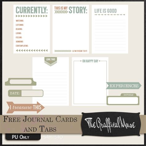 Free Printable Journal Cards And Tabs The Graffical Muse