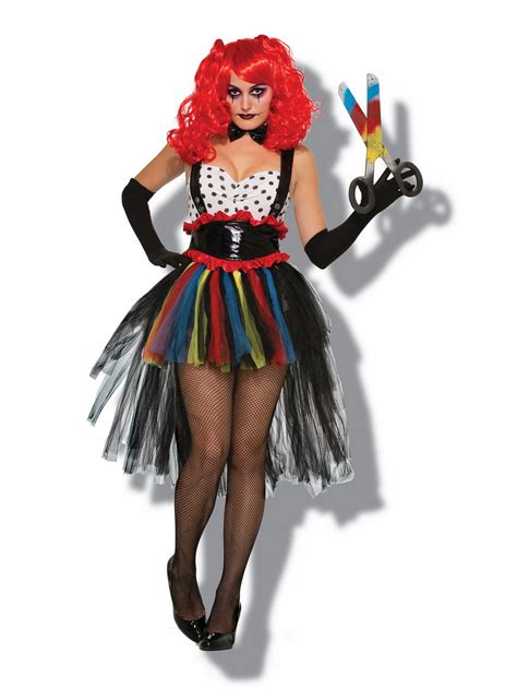 women s evil girlie clown costume