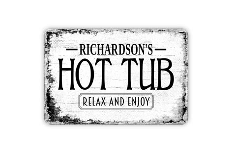 Hot Tub Sign Personalized Spa Metal Wall Art Custom Name Etsy