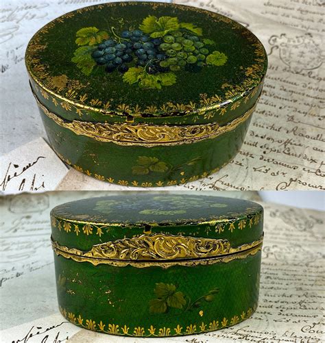 Antique 18th 19th Century French Table Snuff Box Vernis Martin Hand