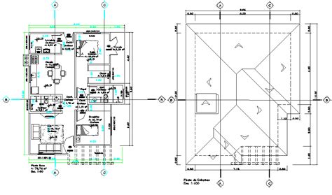 Ground Floor To Terrace House Plan Autocad File Cadbull