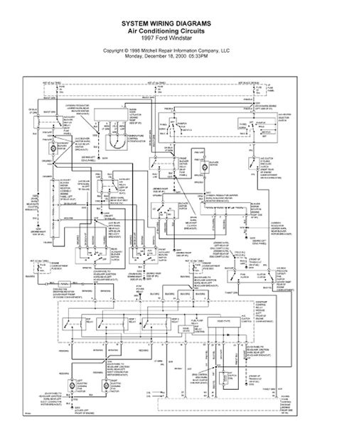 The air conditioning compressor will operate in all modes except and. Ford Wiring Diagrams: 1997 Ford Windstar System Wiring Diagrams Air Conditioning Circuits