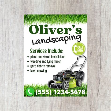 lawn mowing flyer cutting services lawn care flyer mowing etsy