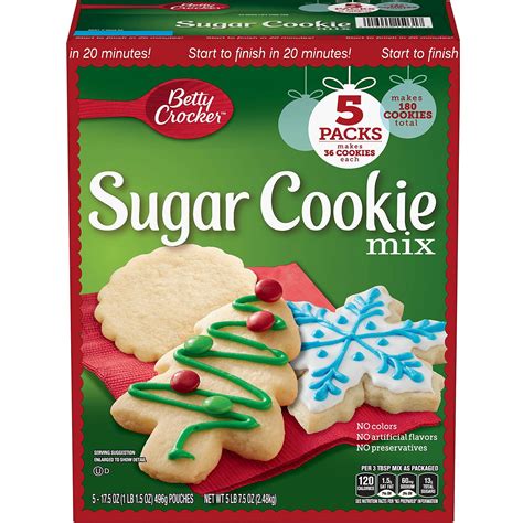 Betty Crocker Holiday Sugar Cookie Mix 175 Oz 5 Pk