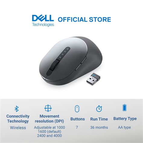 Jual Dell Multi Device Wireless Bluetooth Mouse Ms5320w Black