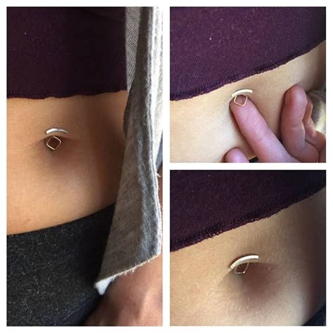 Top Down Circle Belly Button Ring In 2023 Bellybutton Piercings Unique