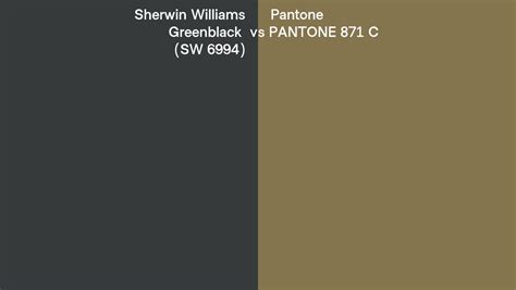 Sherwin Williams Greenblack Sw Vs Pantone C Side By Side