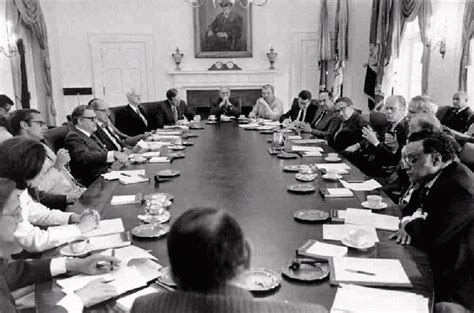 White house records describe the role of presidential cabinet members as being to advise the president on any subject he may require relating to the duties of each member's respective office. what are the functions of cabinet? Gerald R. Ford Presidential Library and Museum