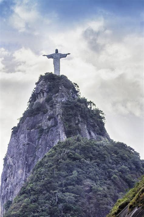Christ The Redeemer Looking At Rio De Janeiro Editorial Stock Photo