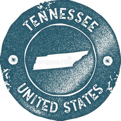Tennessee Map Vintage Stamp Stock Vector Illustration Of Blue Rough