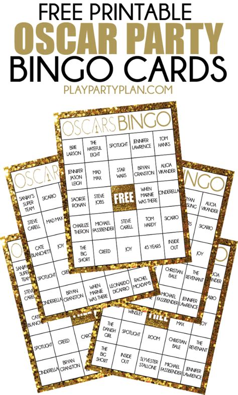 Free Printable Oscars Bingo Game Hollywood Party Oscars Party Ideas