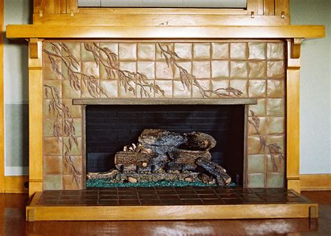 Arts And Crafts Tile Fireplace Surround