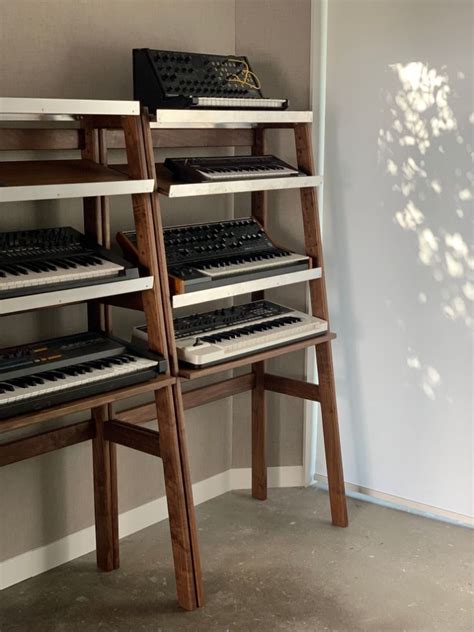 Adjustable Keyboard Stands In Walnut Home Music Studio Ideas Home