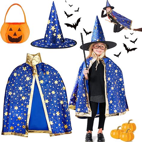MQIAN Halloween Kostüm Kinder Zauberer Kostüm Kinder Hexen Zauberer