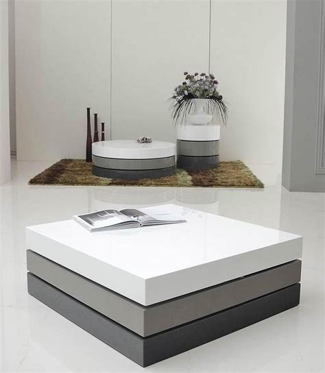 T2 Lacquer 3 Tone Modern Square Coffee Table Coffee And End Tables