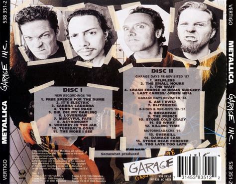 It was released on november 24, 1998, through elektra records. Blog de SlayerBlackJairo: Metallica Garage inc Disco 1