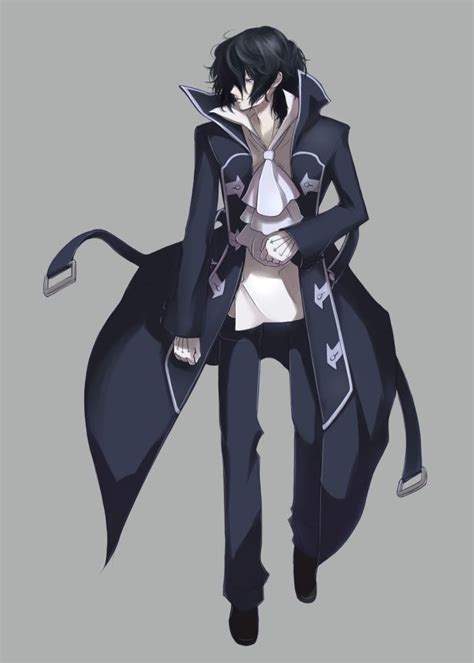 Anime Character Black Trench Coat Brainartdrawingartworks