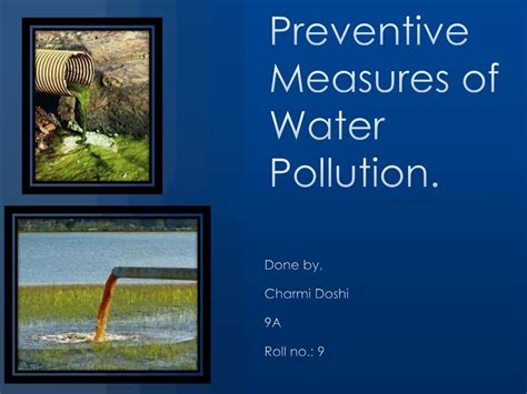 Preventive Measures Of Water Pollution