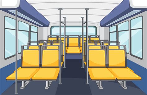 Bus Interior With Empty Yellow Seats 7204938 Vector Art At Vecteezy