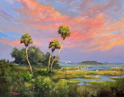 Florida Wetlands And Wildlife Landscape Original Gebahi Artworks