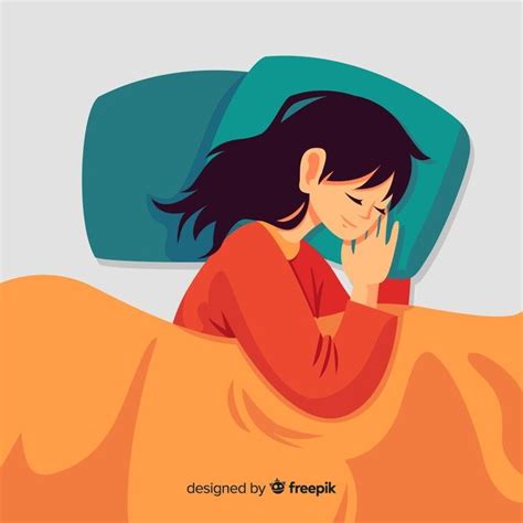 Flat Person Sleeping In Bed Person Cartoon Sleeping Drawing Person