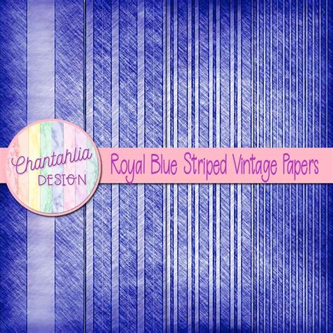 Free Digital Papers Featuring Royal Blue Striped Vintage Designs