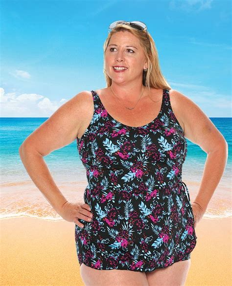 The Mastectomy Sarong Swimsuit Tummy Slimmer Queen Size Wph