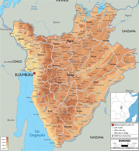 The two unhappy twins of rwanda and burundi share a similar strand of ethnic division between the within it exists a colorful and more fundamental quintessence of africa than the ubiquitous plains and. Physical Map of Burundi - Ezilon Maps