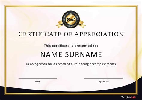 Parent Appreciation Certificate Template Qualads